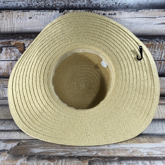 New! Beach Babe Summer Floppy Straw Large  Hat - Picture 2 of 2